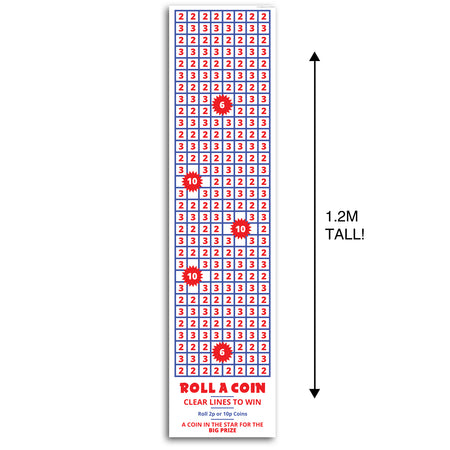 Roll A Coin Fundraising Game Score Sheet - 1.2m