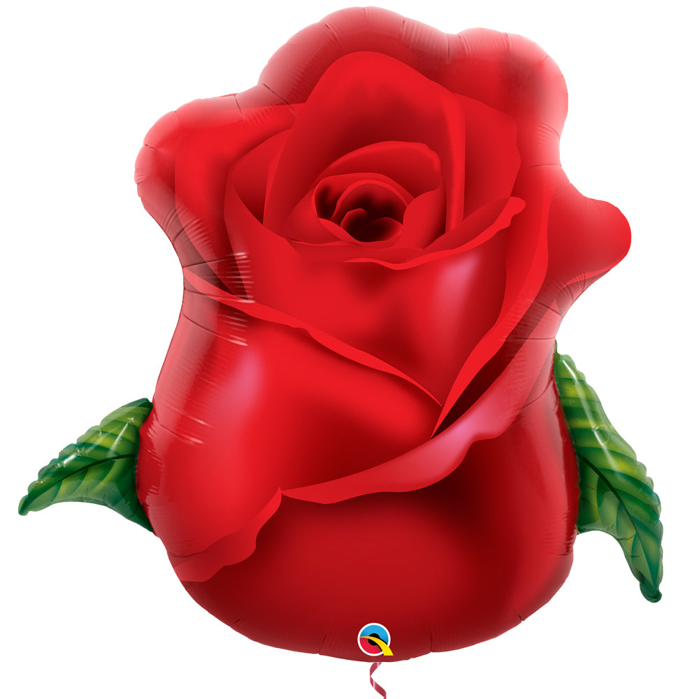 Red Rose Bud Supershape Foil Balloon - 33"