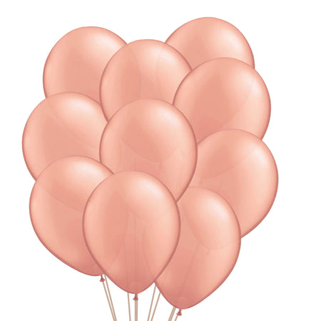 Rose Gold Latex Balloons - 12