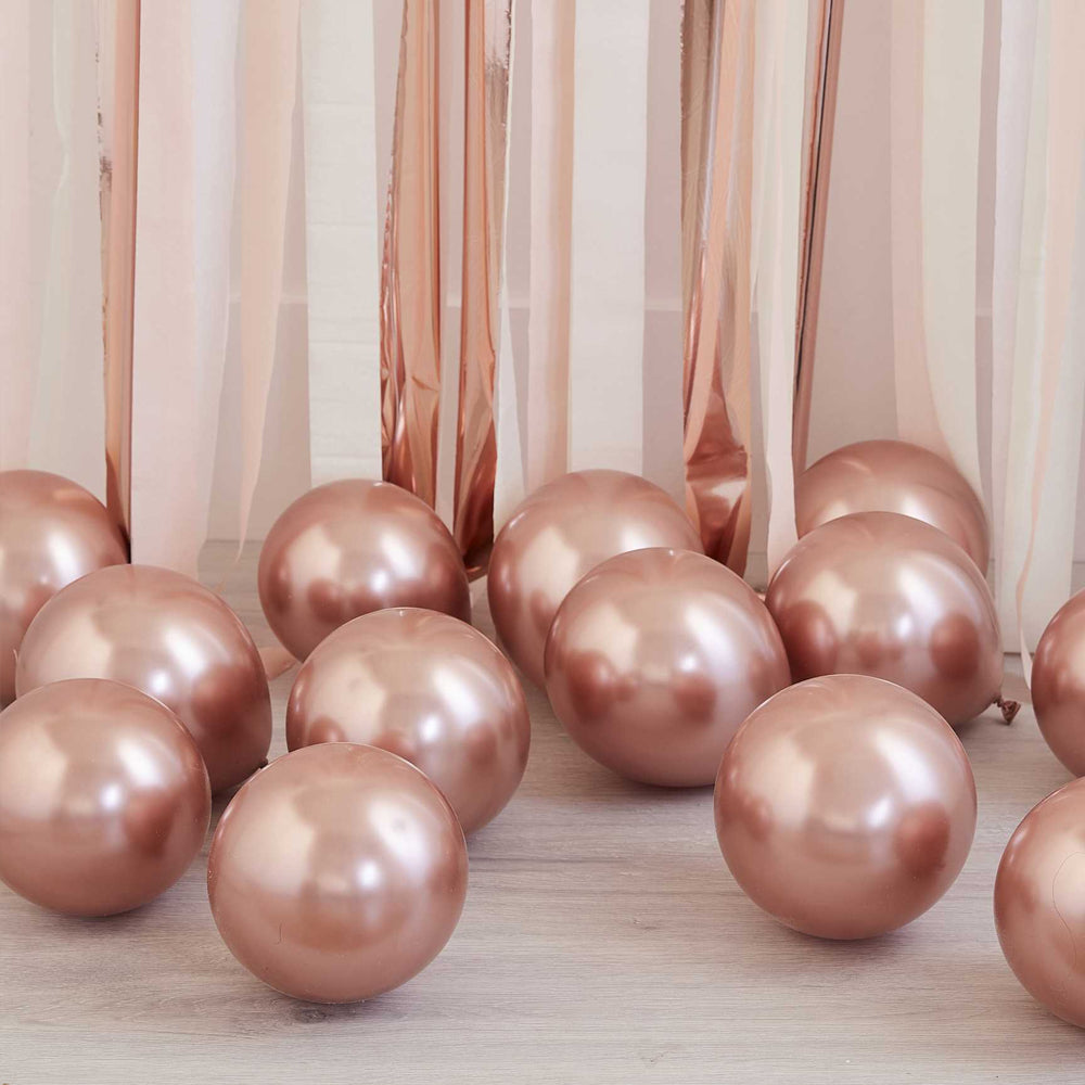 Rose Gold Chrome Balloon Mosaic Balloon Pack - Pack of 40