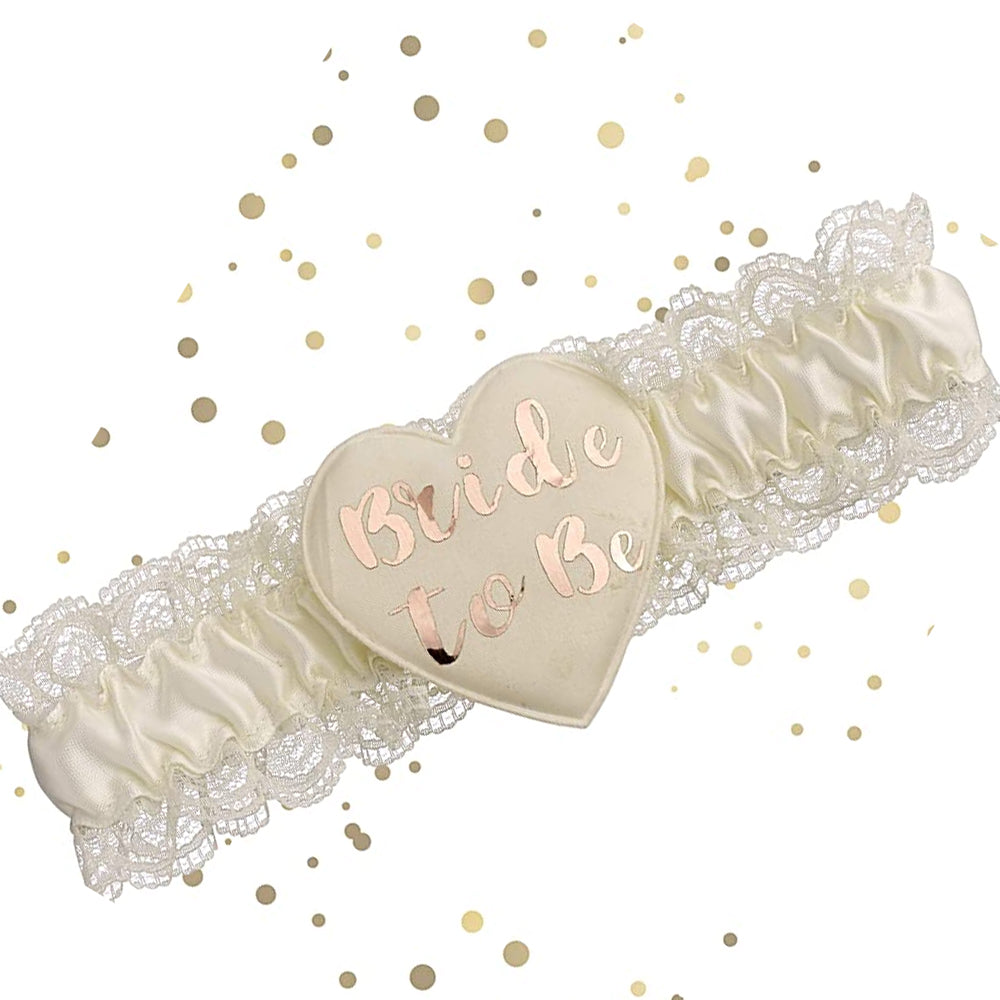 Ivory and Rose Gold Bride To Be Garter