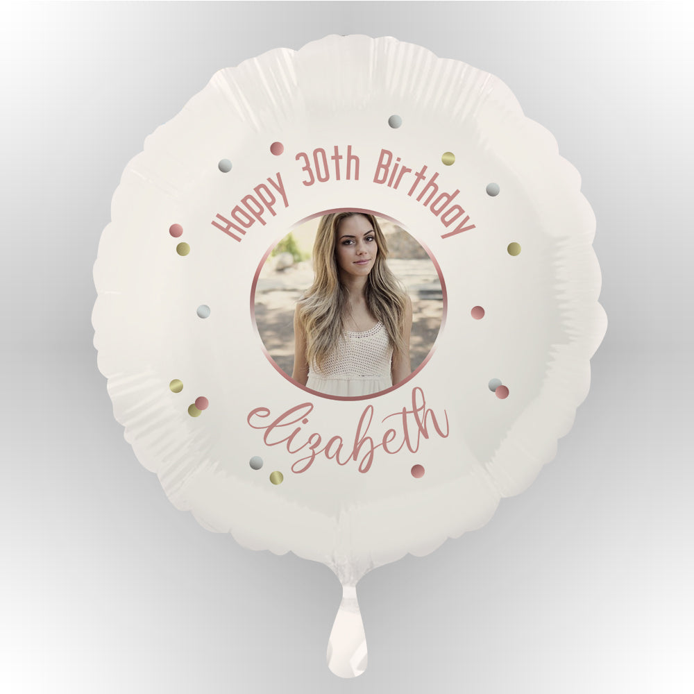Glitz Rose Gold Personalised Photo Balloon (not inflated)