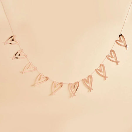 Rose Gold Heart Garland - 2m