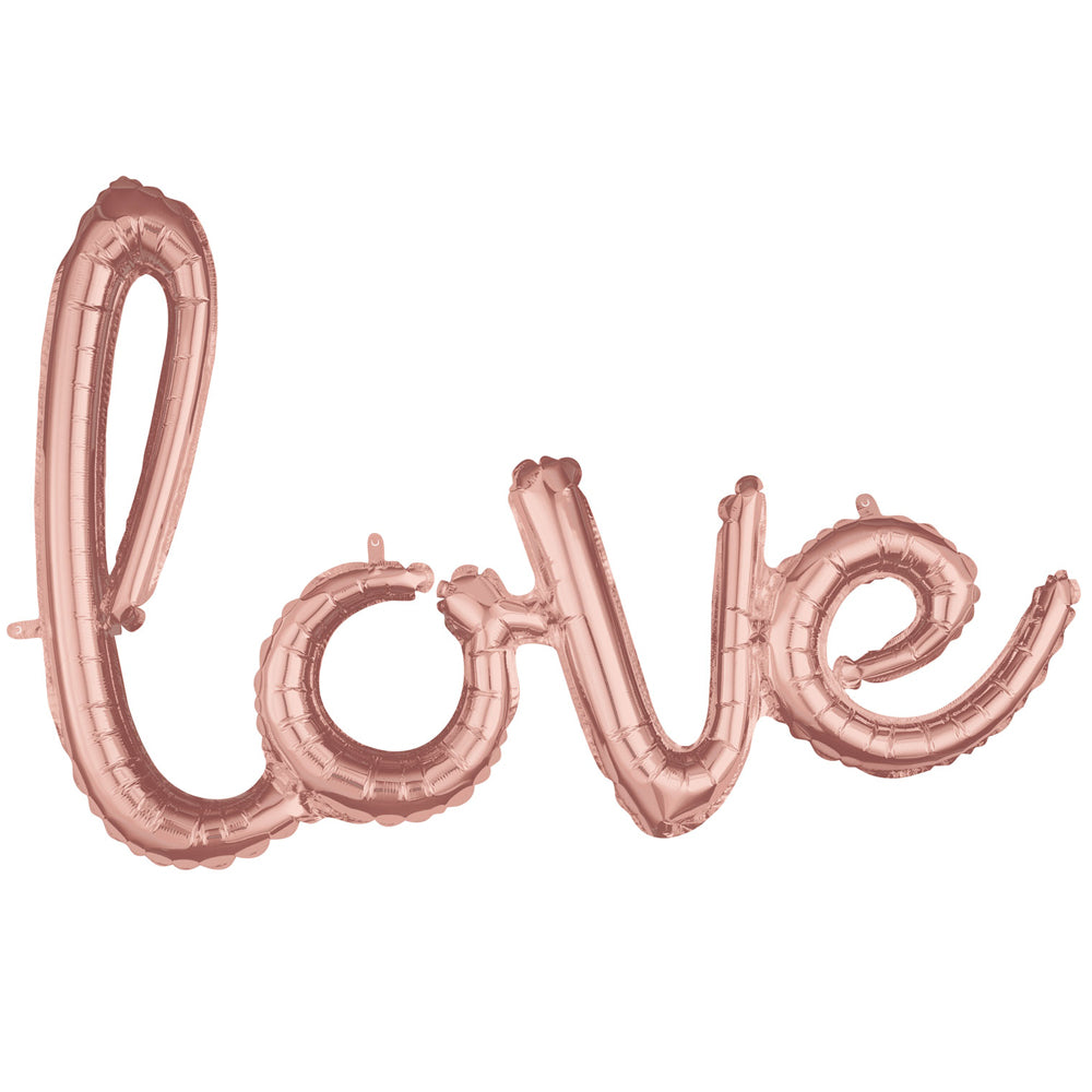 Rose Gold 'Love' Phrase Balloon - 78cm x 21cm