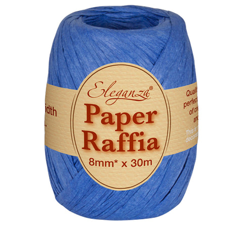 Roll of Royal Blue Paper Raffia - 30m