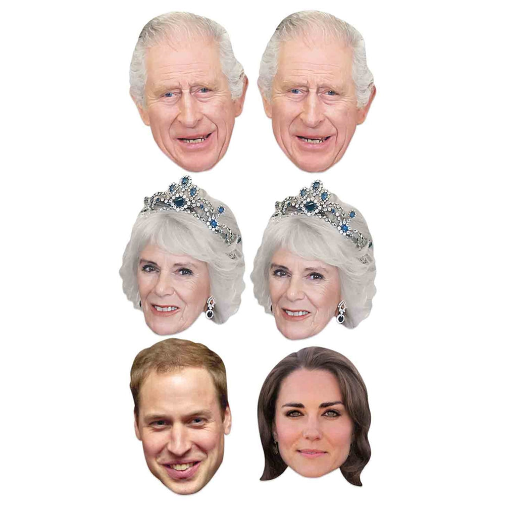 Royal Family Card Masks - Pack of 6