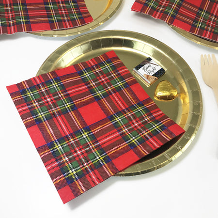 Burns Night Royal Stewart Tartan Napkins - 33cm - Pack of 20