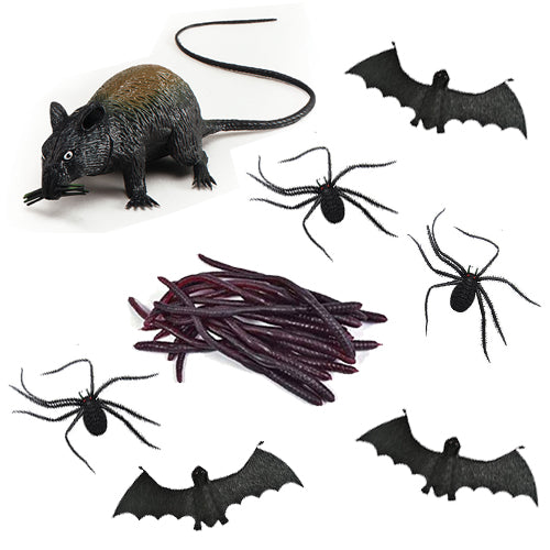 Rubber Creepy Crawly Props - Pack of 33