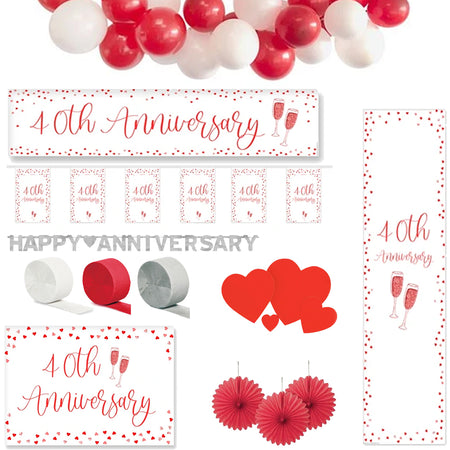 Ruby 40th Wedding Anniversary Decoration Pack