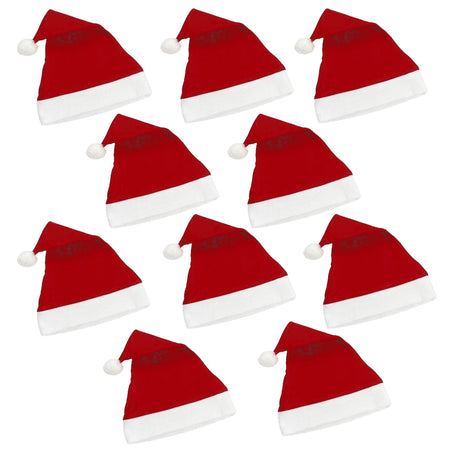 Christmas Santa Hats - Pack of 10