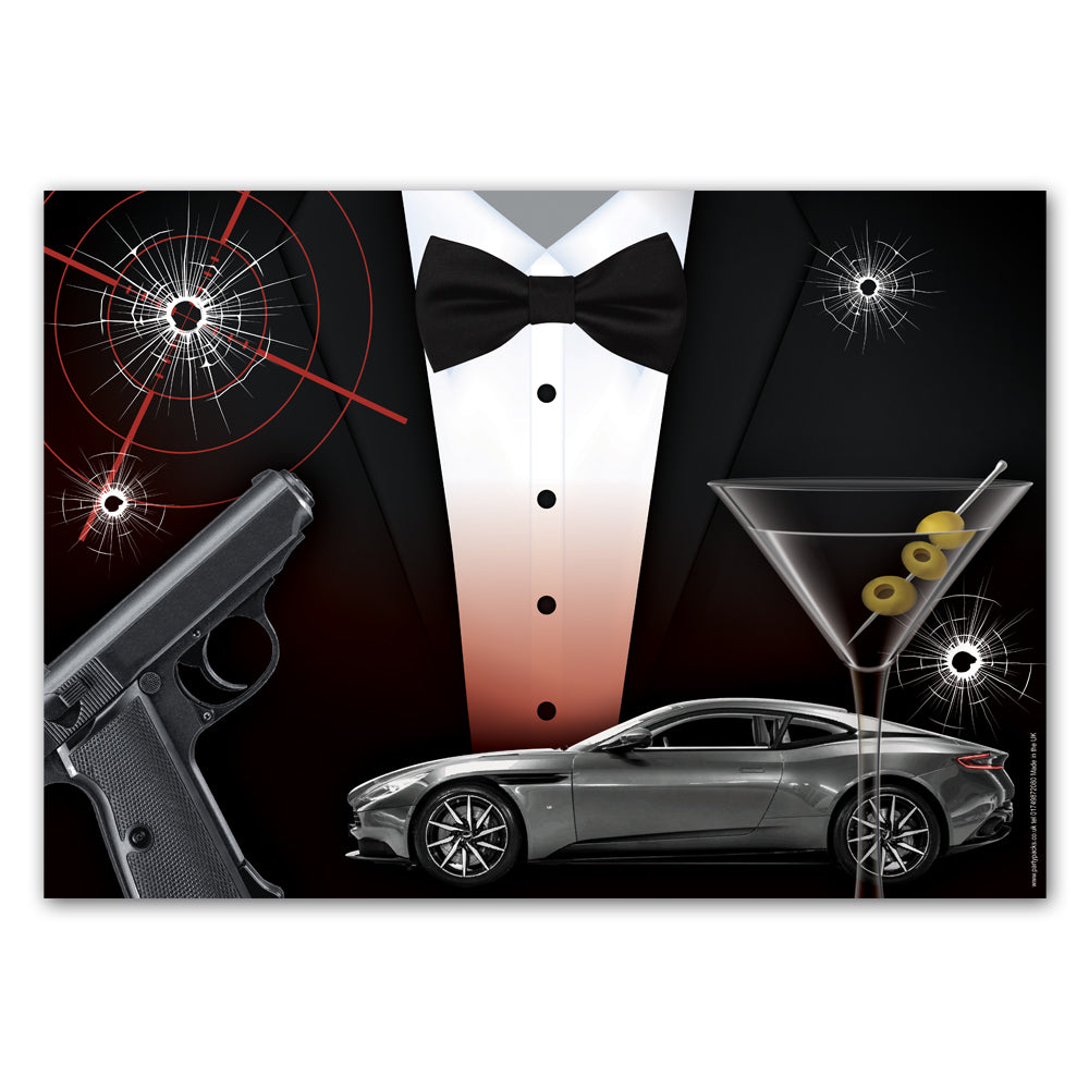 Secret Agent Themed Poster Decoration - A3 - Each