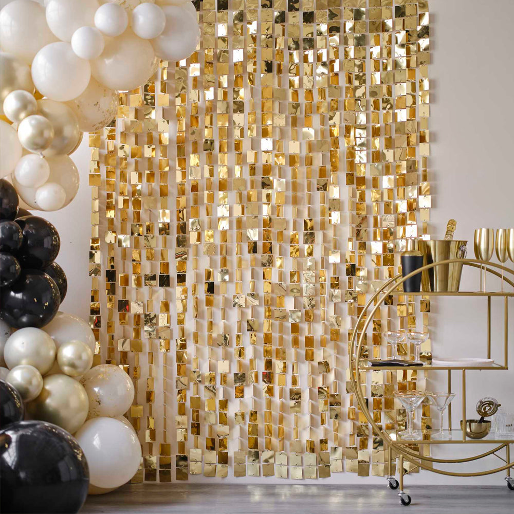 Champagne Gold Sequin Hanging Backdrop Decoration - 2m – Party Packs