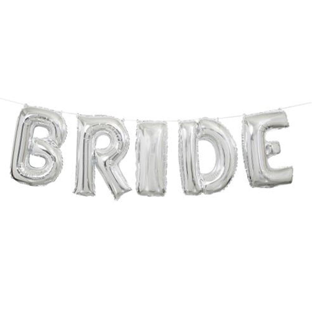 Silver 'Bride' Balloon Bunting - 35cm