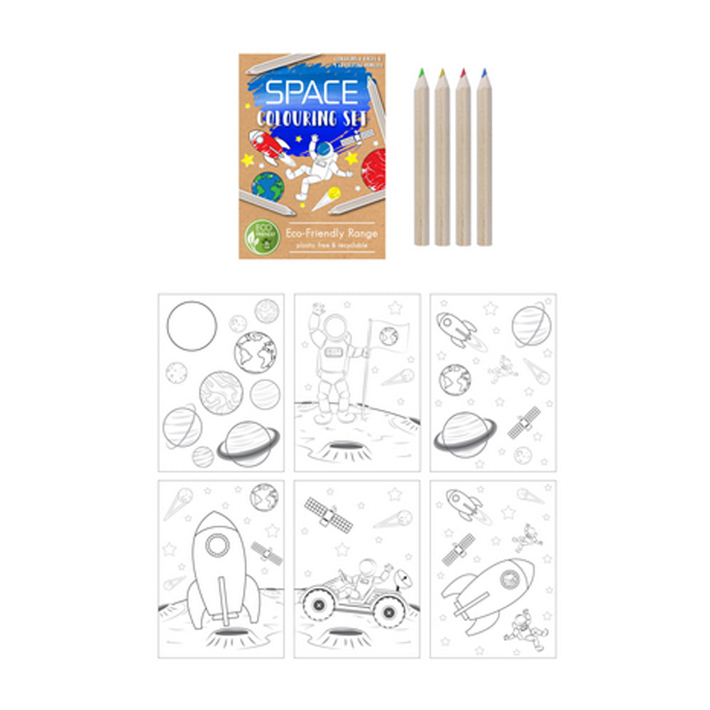 Spacemaker Coloring Box Mini Space Colouring Set - A6 - Plastic Free – Party Packs
