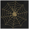 Halloween Black and Gold Spider Web Napkins - 33cm - Pack of 16
