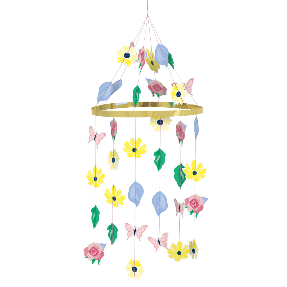 Pastel Floral Paper Chandelier Decoration