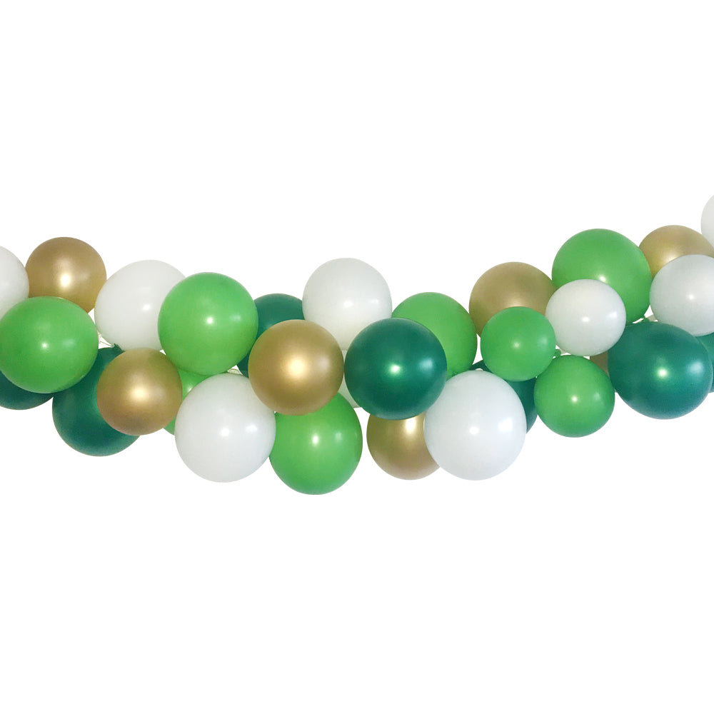 Green, Gold & White Balloon Arch DIY Kit - 35 Balloons - 2.5m