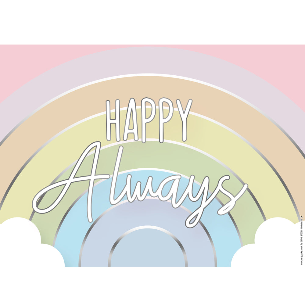 Pastel Rainbow 'Happy Always' Poster - A3