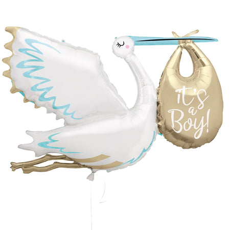 It's a Boy Giant Stork Foil Balloon - 62