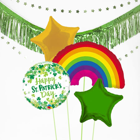 Inflated St Patrick's Day Rainbow Balloon Bundle in a Box