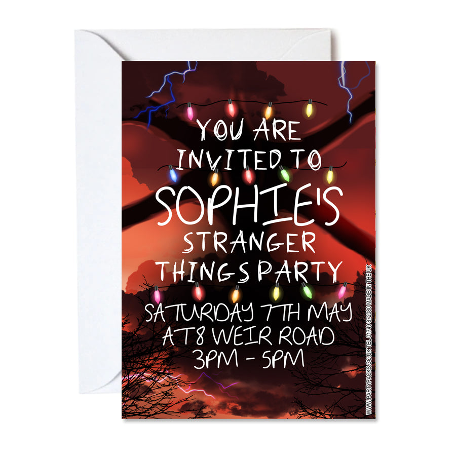 Personalised The Upside Down Party Invitations - Pack of 16