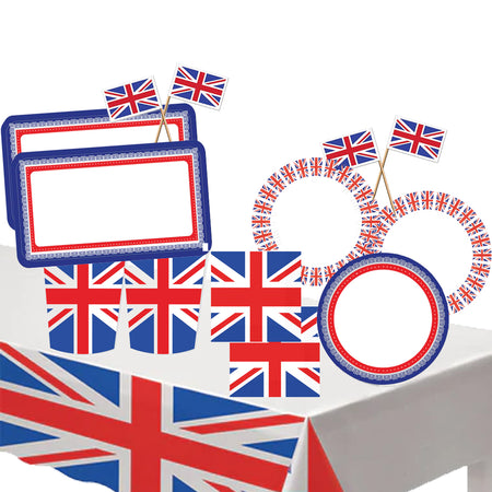 Union Jack Street Party Tableware Party Pack - For 24 People