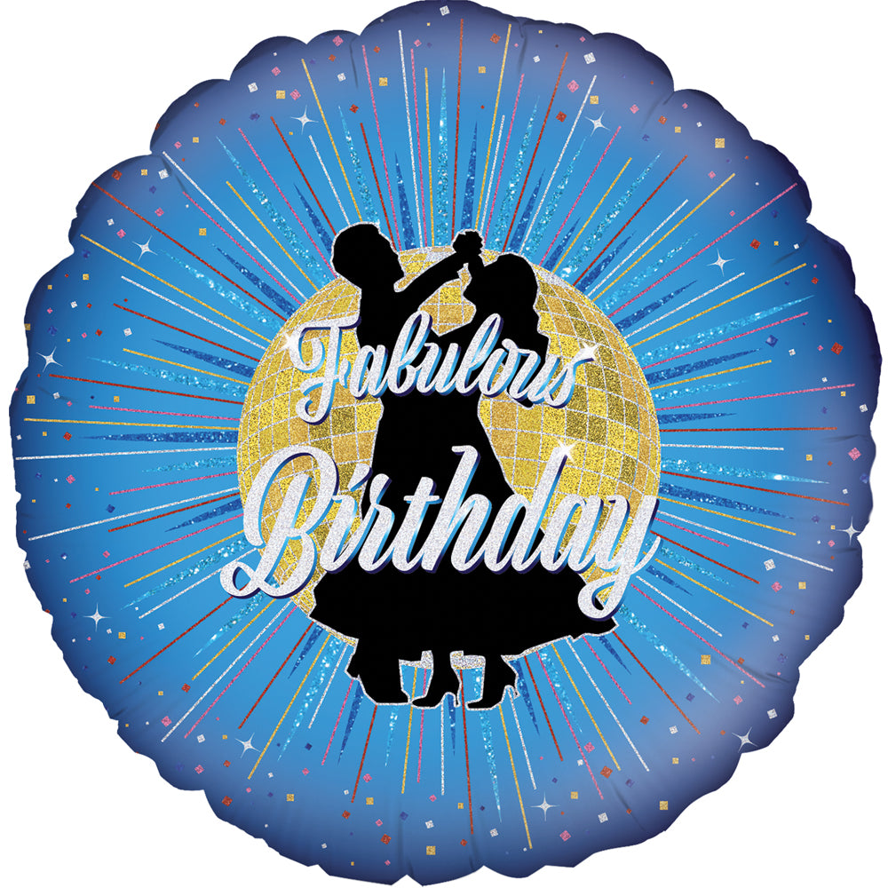 Fabulous Dancing Birthday Holographic Balloon - 18"