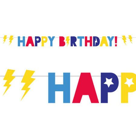 Superhero Happy Birthday Letter Banner - 2.5m