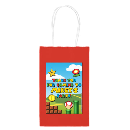 Personalised Super Plumber Bros Party Bags - Pack of 12