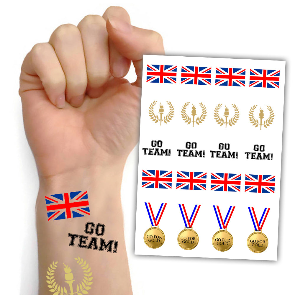 Great Britain Team Summer World Games Temporary Tattoos - Sheet of 20