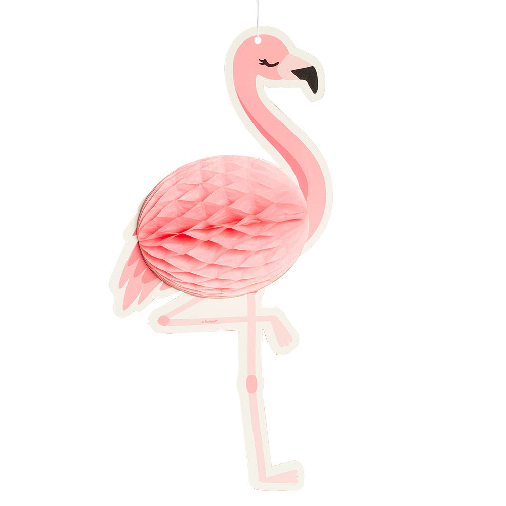 Tissue Honeycomb Flamingo Decoration - 27cm