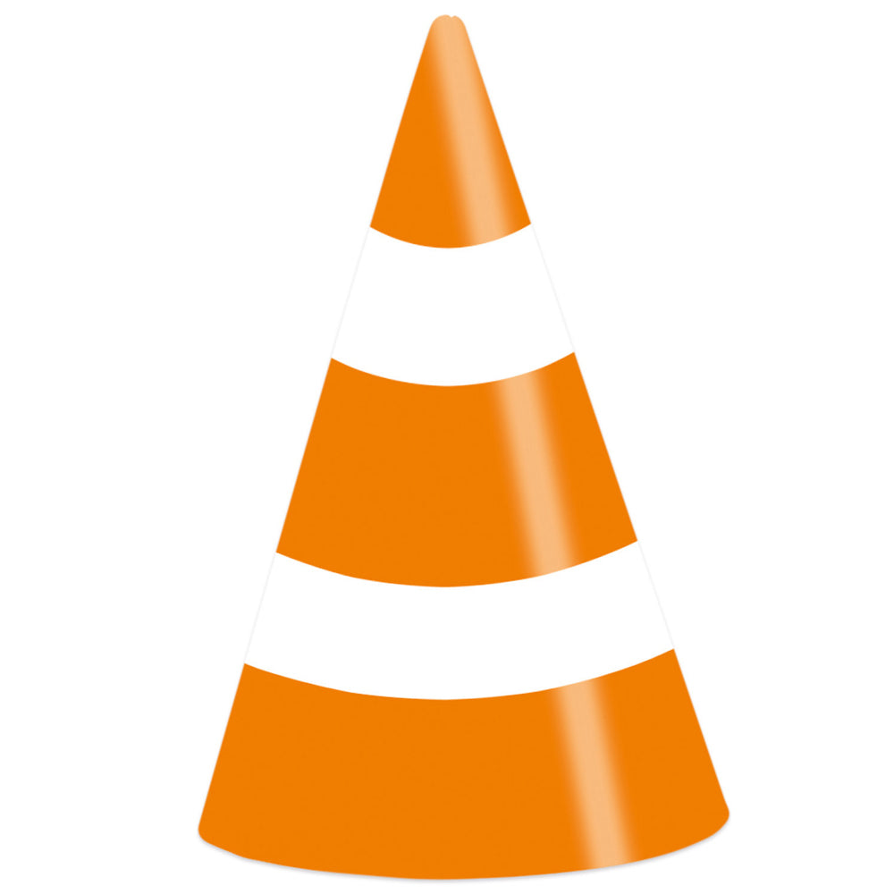 On The Road Traffic Cone Party Hats - Pack of 8