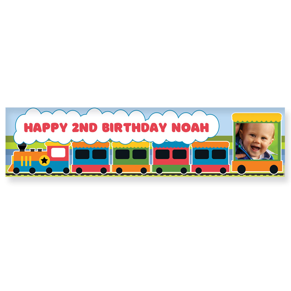 Trains Personalised Photo Banner - 1.2m