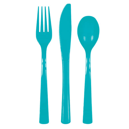 Turquoise Teal Reusable Cutlery - Pack of 18