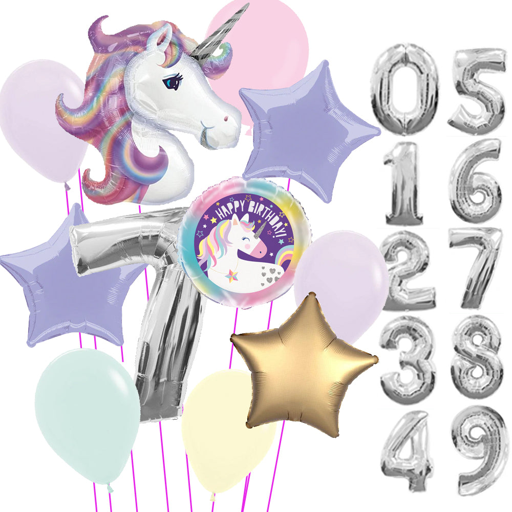 Uninflated Unicorn Balloon Bundle - Choose Your Age