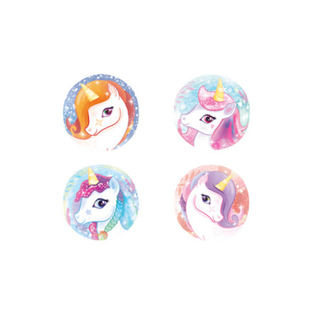 Unicorn Bouncy Balls - 4 Assorted Designs - 3.3cm