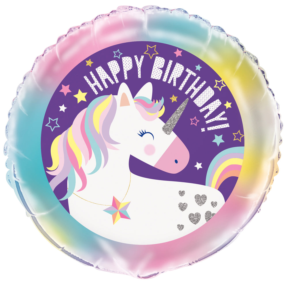 Unicorn Birthday Foil Balloon - 18"