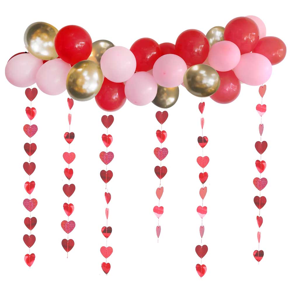 Valentine's Day Balloon Arch DIY Kit With Heart Strings- 2.5m