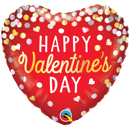 Valentine's Heart Confetti Foil Balloon - 18