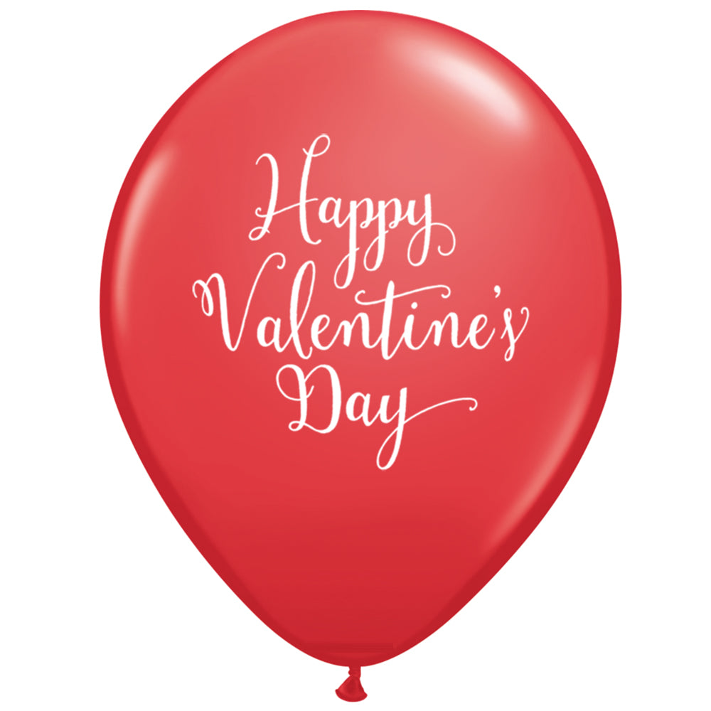 Happy Valentine's Day Red Latex Balloons - 11" - Pack of 10