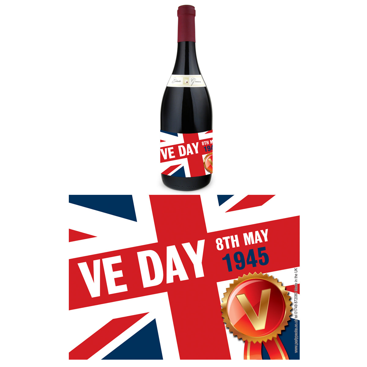 VE Day Drinks Bottle Labels - Sheet of 4