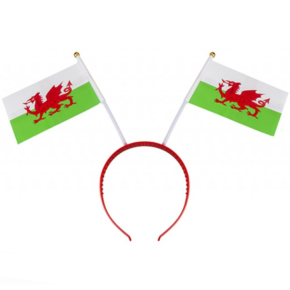 Twin Wales Flags on Alice Band - Each