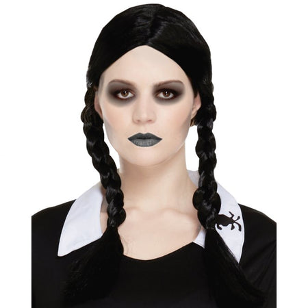 Scary Daughter Black Pigtail Wig