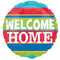 Welcome Home Colourful Striped Foil Balloon