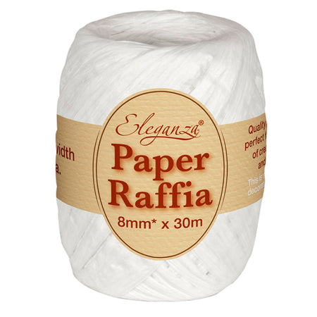 Roll of White Paper Raffia - 30m