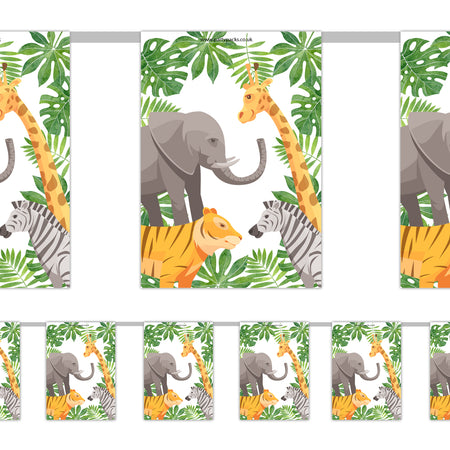 Wild Jungle Paper Flag Bunting Decoration - 2.4m