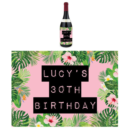 Personalised Wine Bottle Labels - Tropic Like It's Hot - Pack of 4