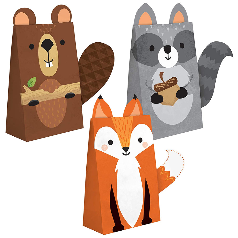 Woodland Animal Paper Party Bags - Pack of 8