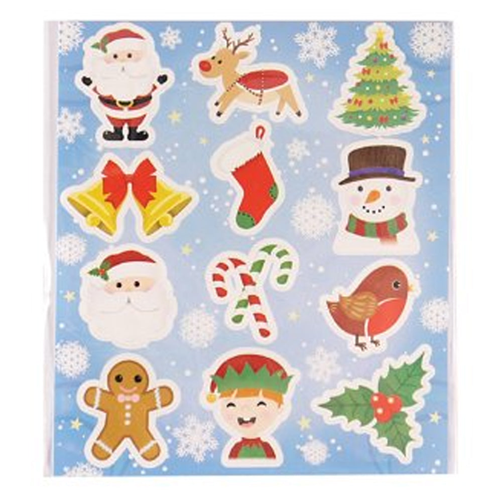 Christmas Stickers - 11.5cm - Sheet of 12